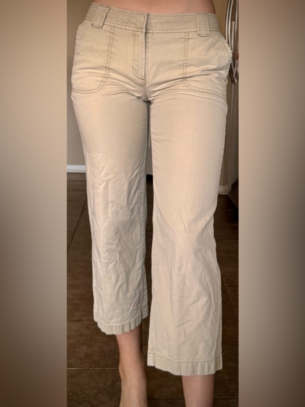 Light Beige Tan Khaki Capris Cropped Pants 0 Ann Taylor